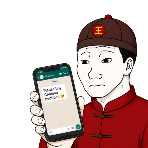 WhatsApp message asking to buy Chinese peptides